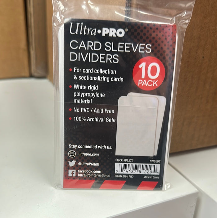 Ultra Pro Semi-Rigid White Card Deck Dividers Pack (10ct)
