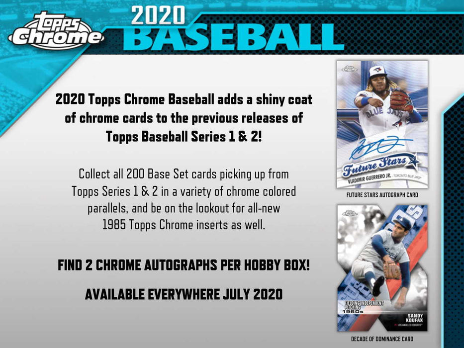 2020 Topps Chrome Baseball Hobby Box - PACK