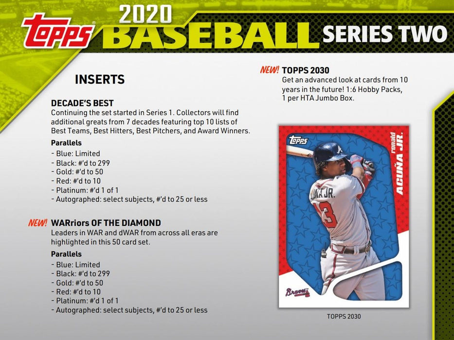 2020 Topps Series 2 Baseball Jumbo Hobby Box