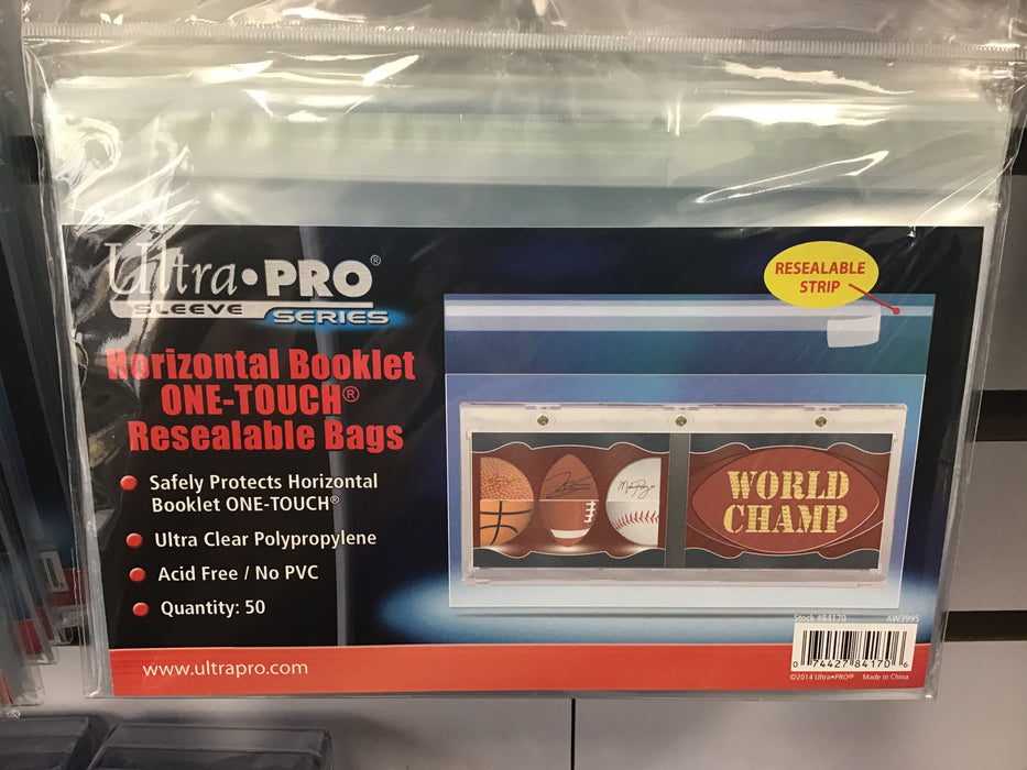 Ultra Pro Horizontal Booklet Resealable Bags for One-Touch
