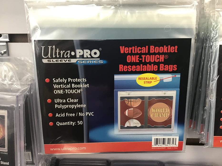 Ultra Pro Veritcal Booklet Resealable Bags for One-Touch